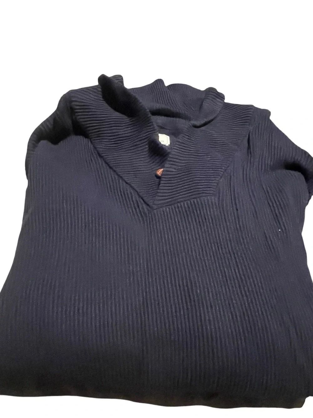 Southern Pines size XL Ribbed Knit V-Neck Sweater in Navy